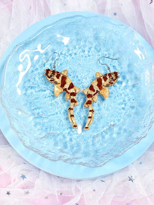 Wobbegong Shark Acrylic Earrings