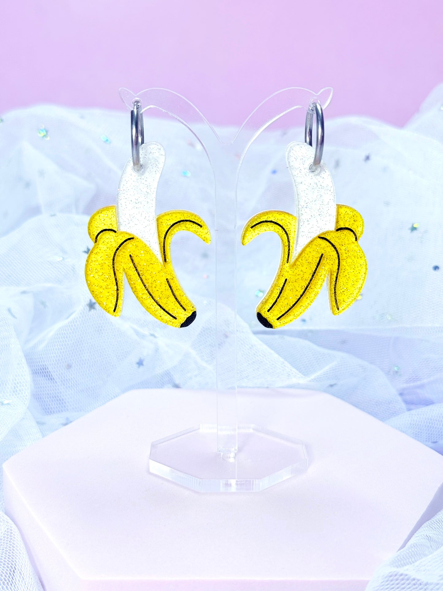 Jelly Banana Acrylic Earrings