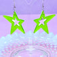 Y2K Spiky Star Acrylic Earrings (Green)