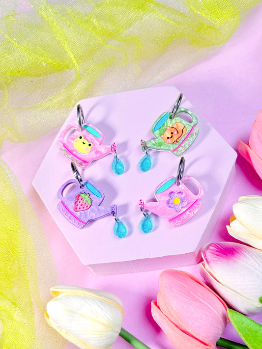 Whimsical Watering Can Acrylic Earrings