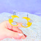 Jelly Moons (cloudy gray), Acrylic Earrings