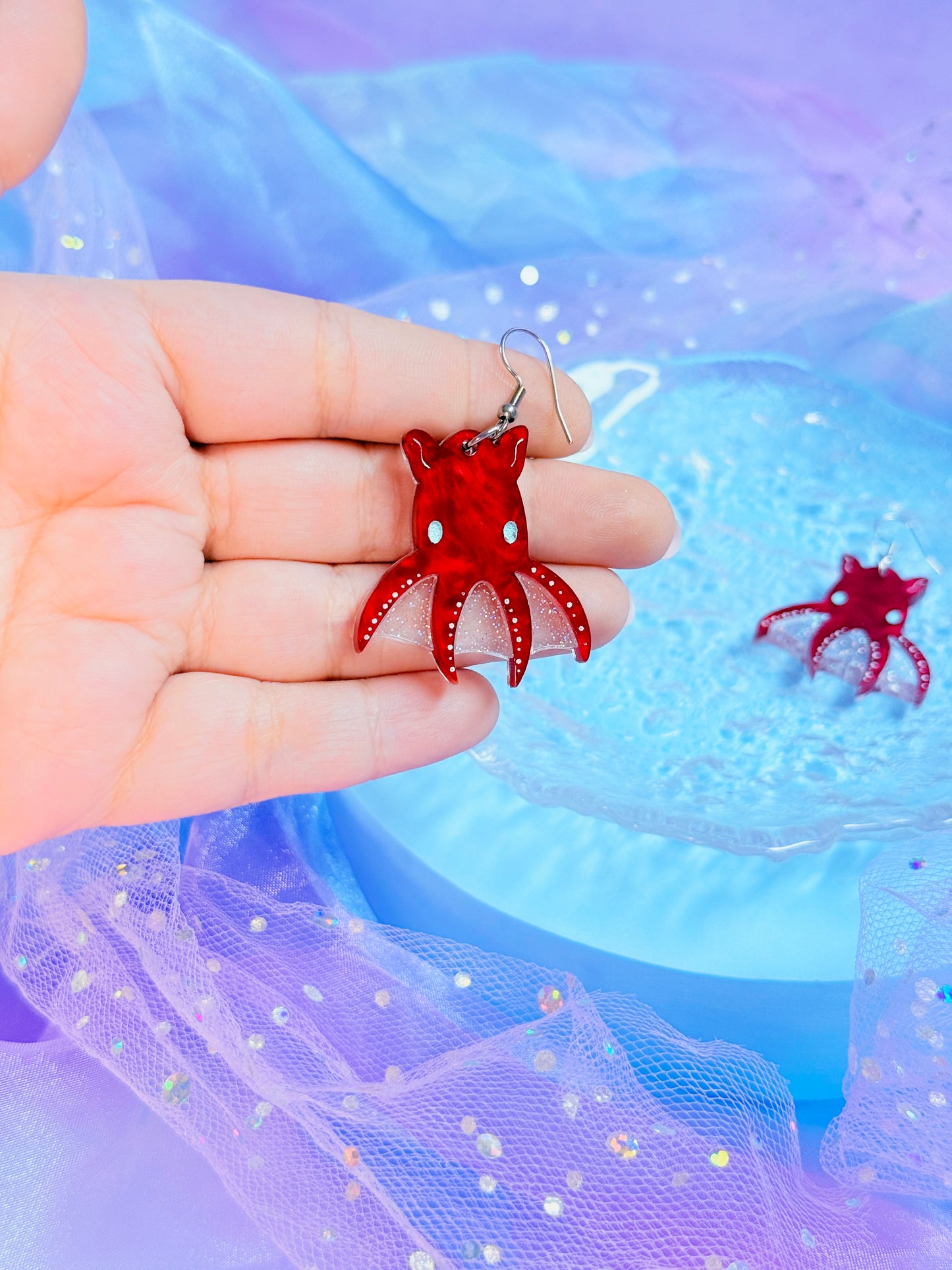 Vampire Squid Acrylic Earrings