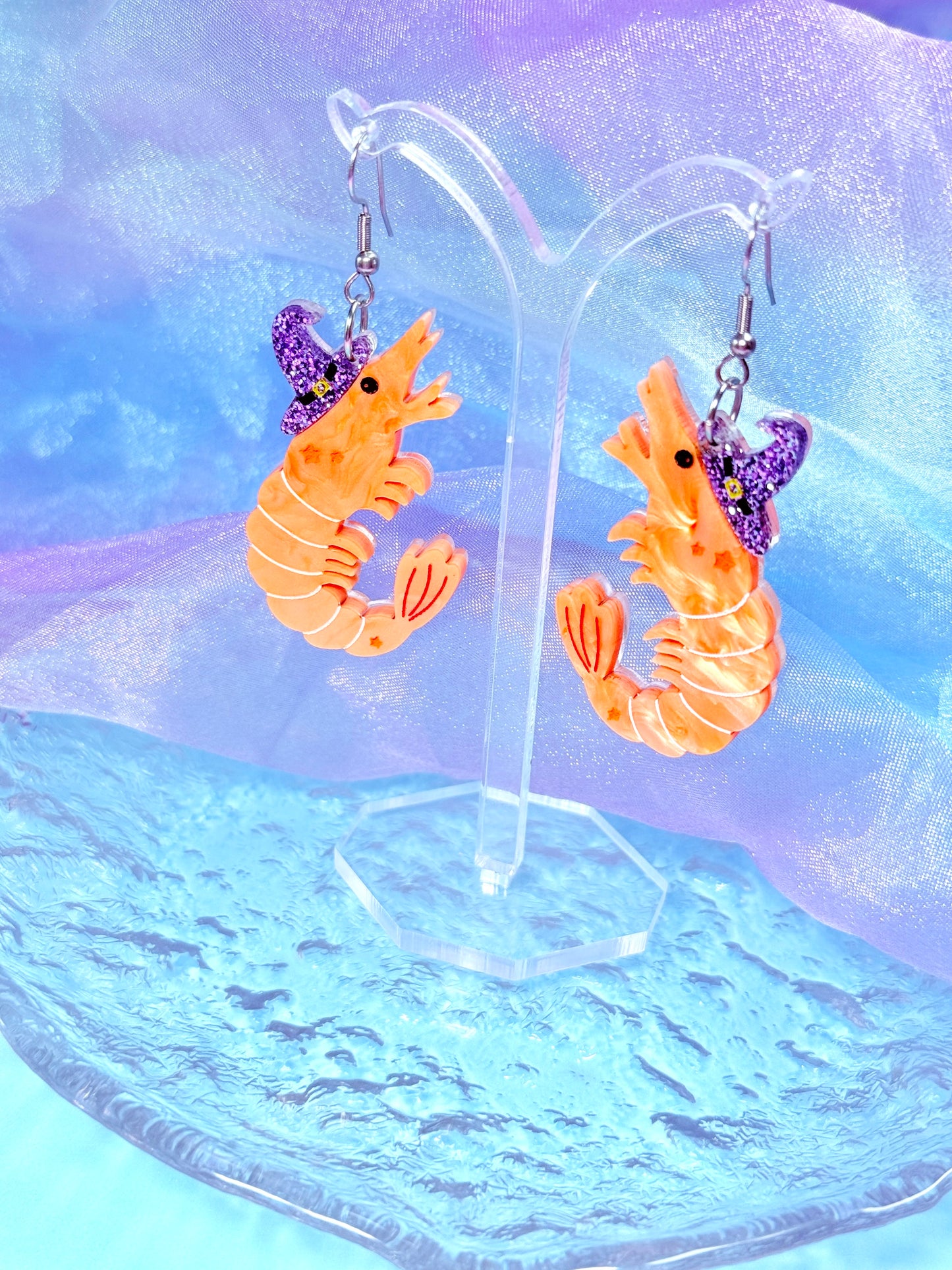 Witchy Shrimp Acrylic Earrings