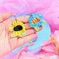 Purrfect Petals, Kitty Acrylic Earrings