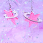 Y2K Cosmic Star Acrylic Earrings (Pink)