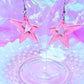 Y2K Spiky Star Acrylic Earrings (Pink)
