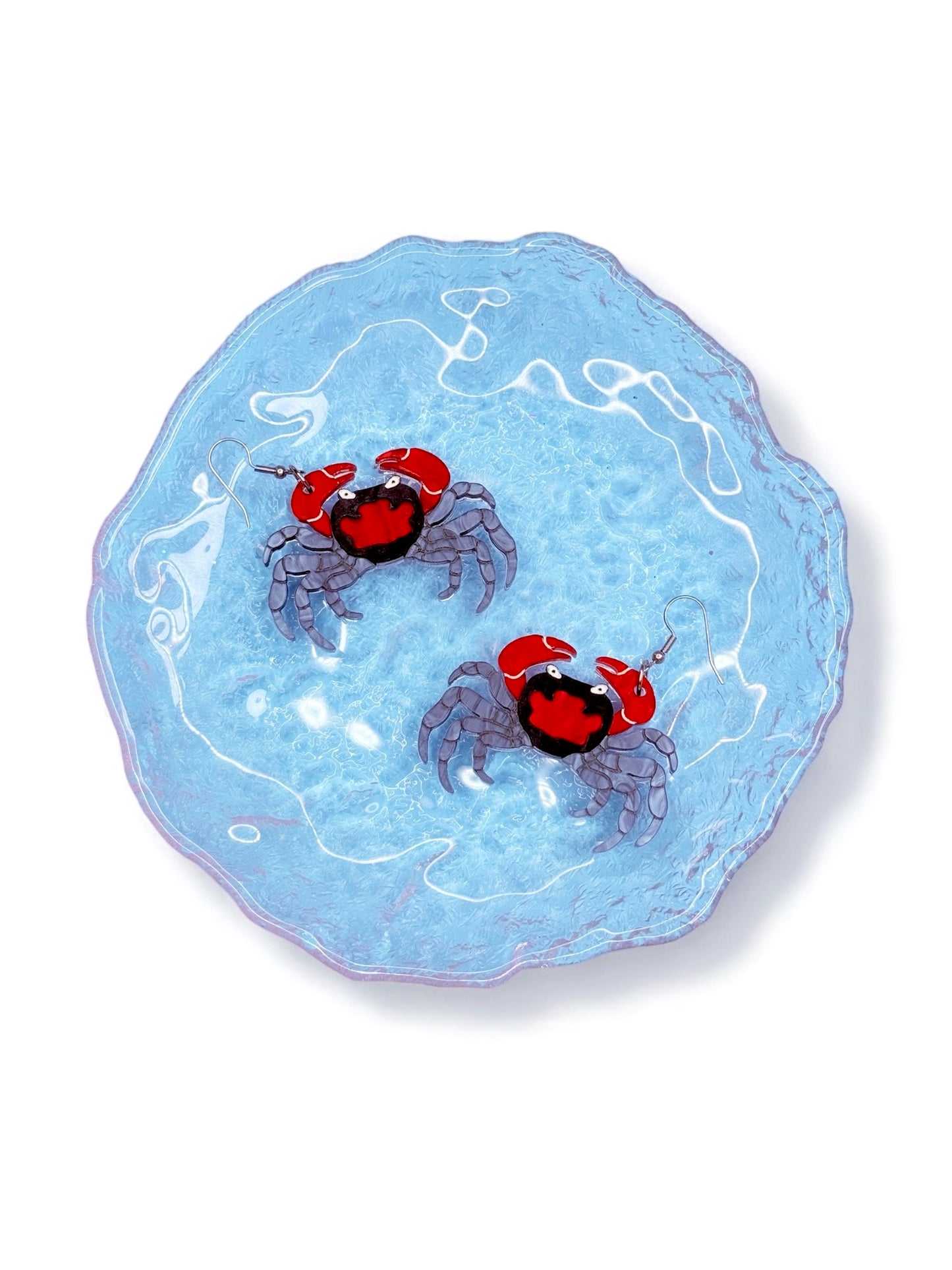 Red Devil Vampire Crab Acrylic Earrings
