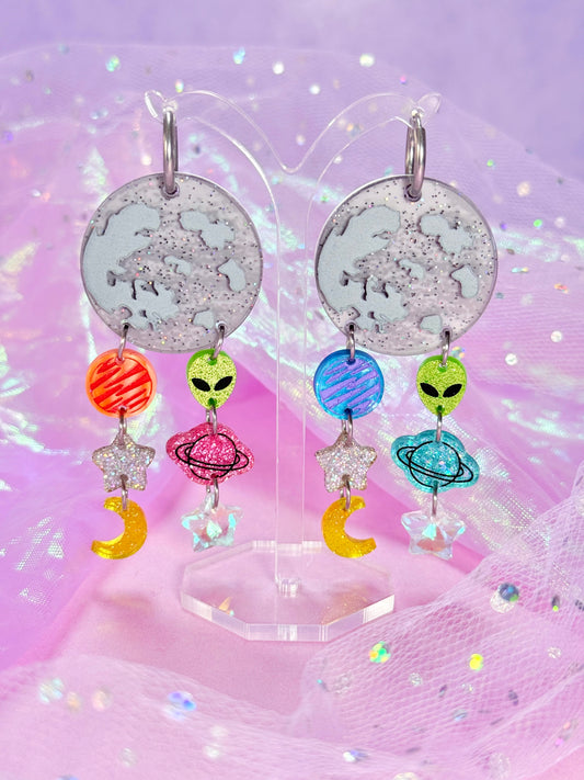 Out of this World Drops, Acrylic Earrings
