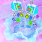 Frutiger Aero Inspired Acrylic Earrings (Version 2, Jelly Computer)