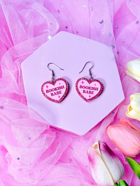 Bookish Babe, Mini Bookish Heart Earrings