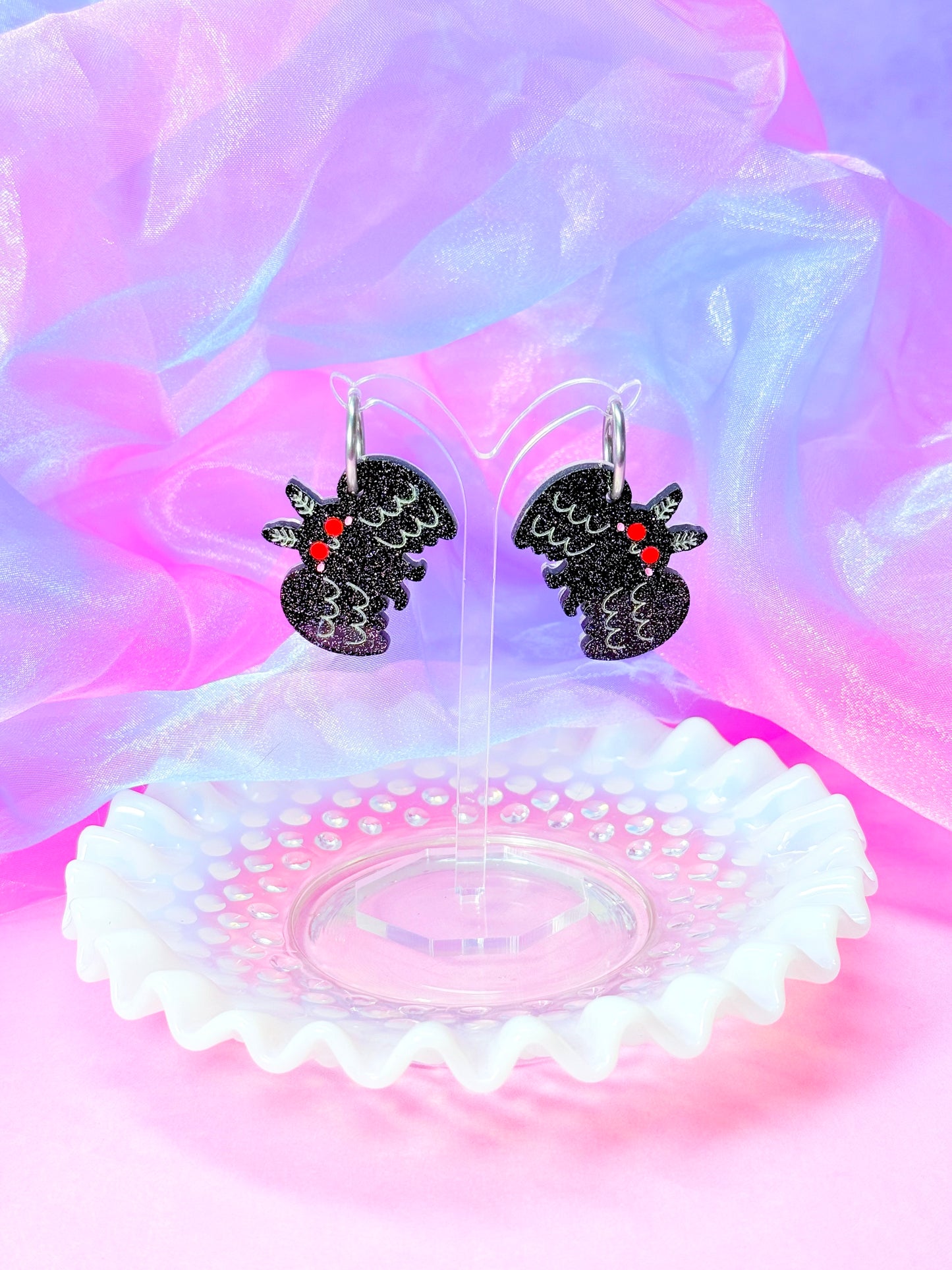 Mothman Cutie, Acrylic Earrings