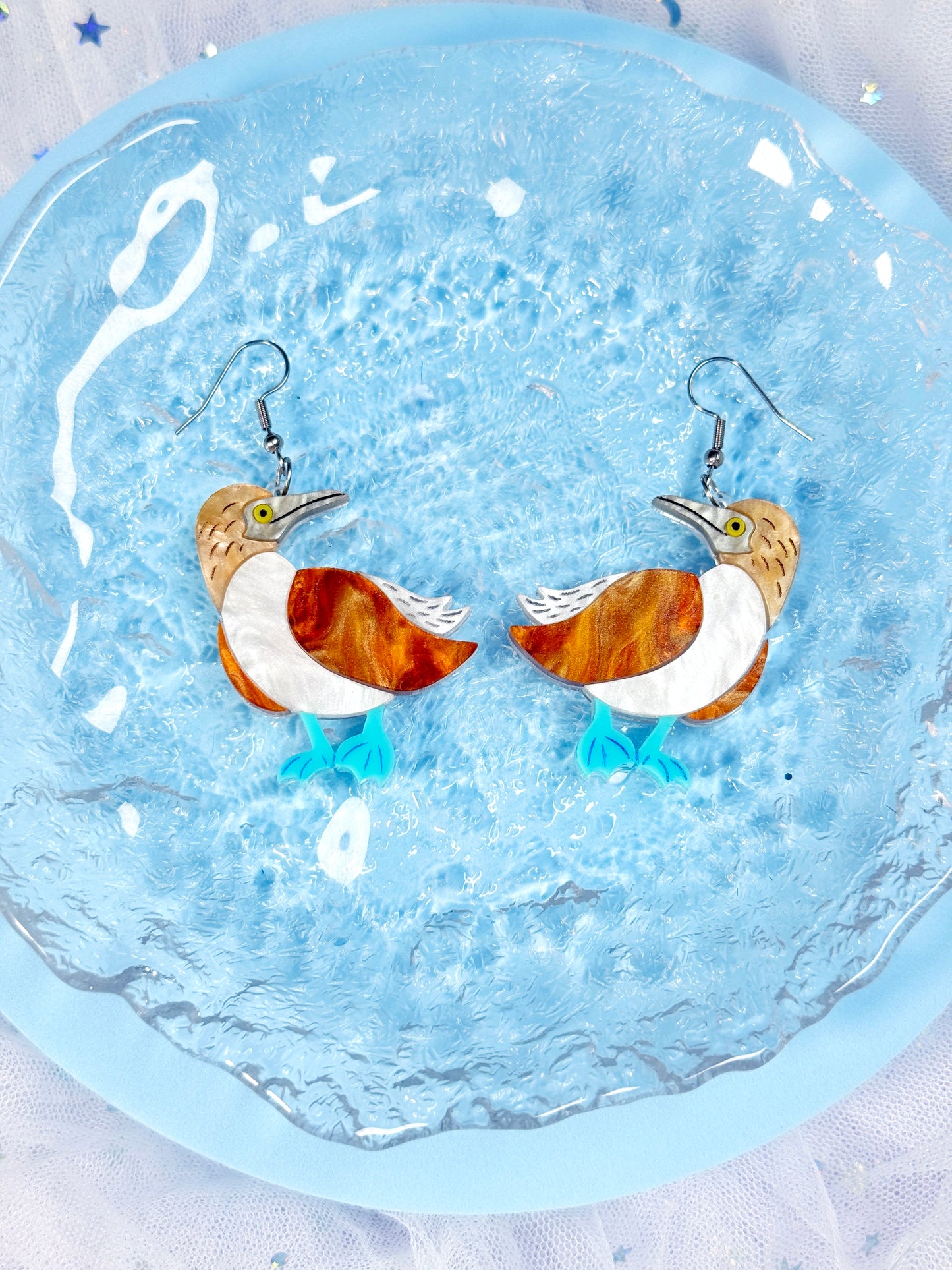 Blue Footed Booby Acrylic Earring