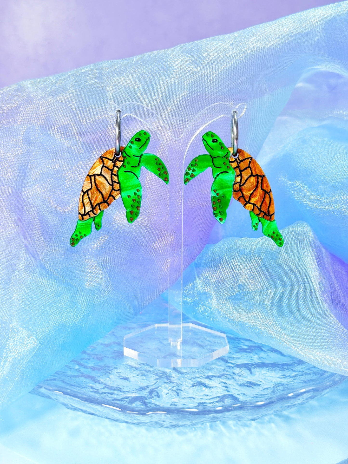 Sea Turtle Acrylic Earrings