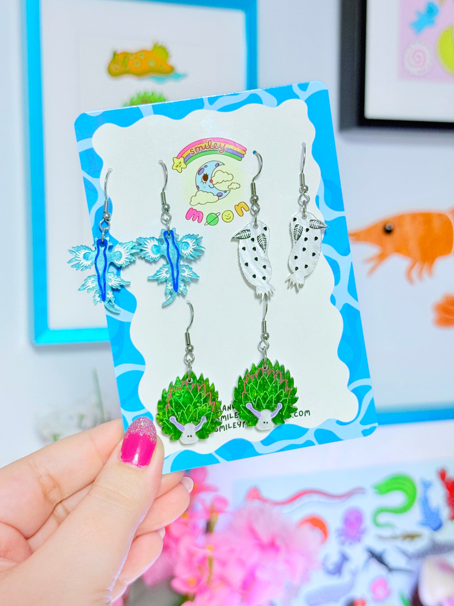 Sea Slug (Nudibranch) Mini Pack, Acrylic Earrings