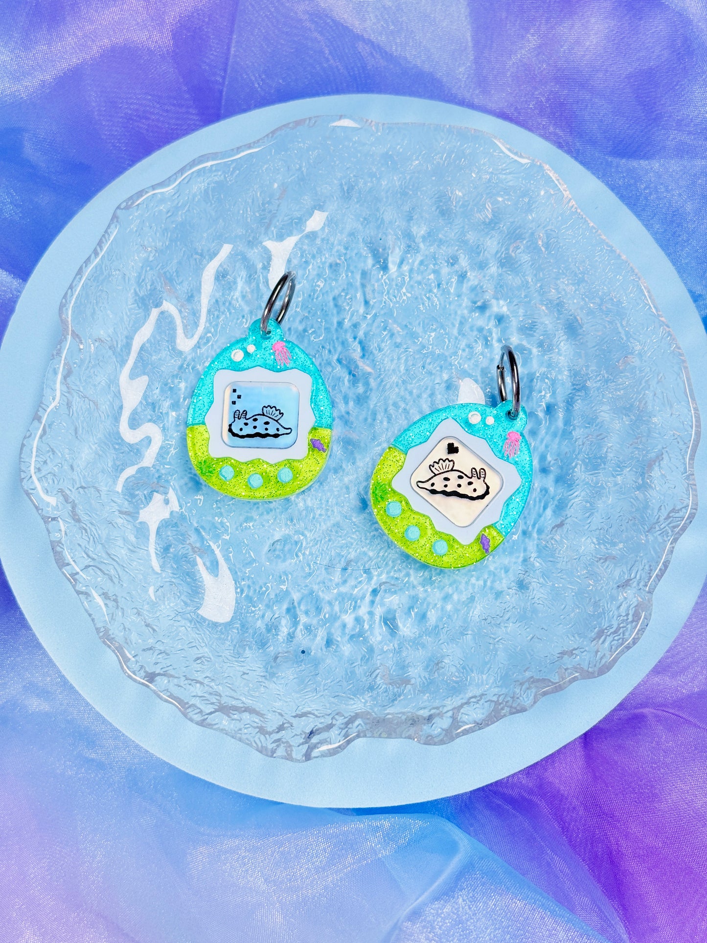 Virtual Pet Sea Slug Acrylic Earrings