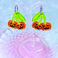 Pumpkin Cherries, Acrylic Earrings