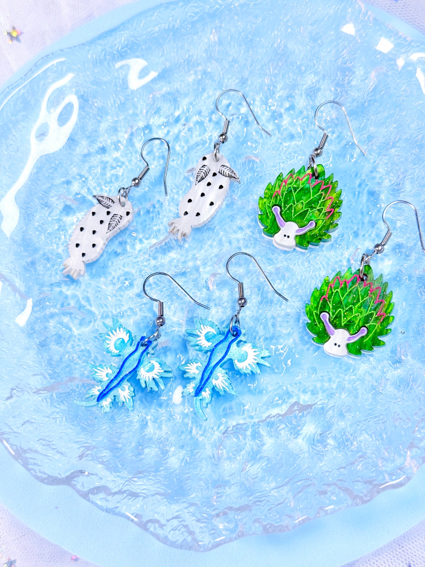 Sea Slug (Nudibranch) Mini Pack, Acrylic Earrings
