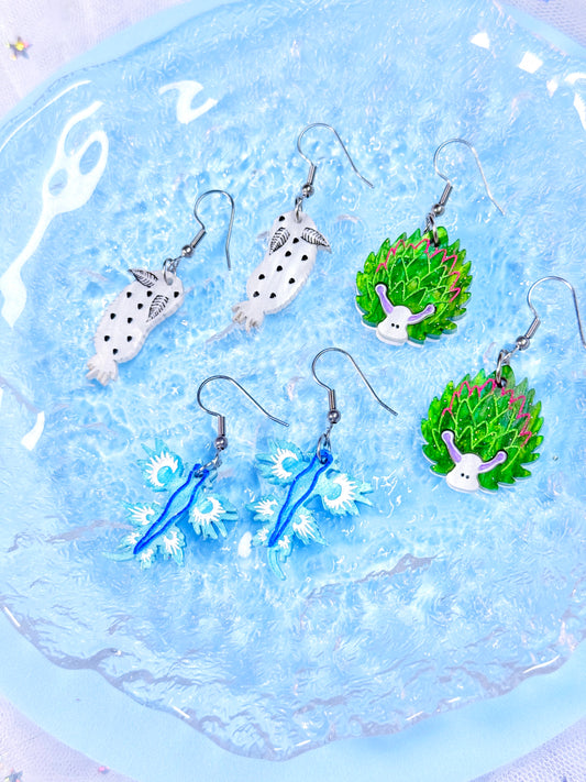 Sea Slug (Nudibranch) Mini Pack, Acrylic Earrings