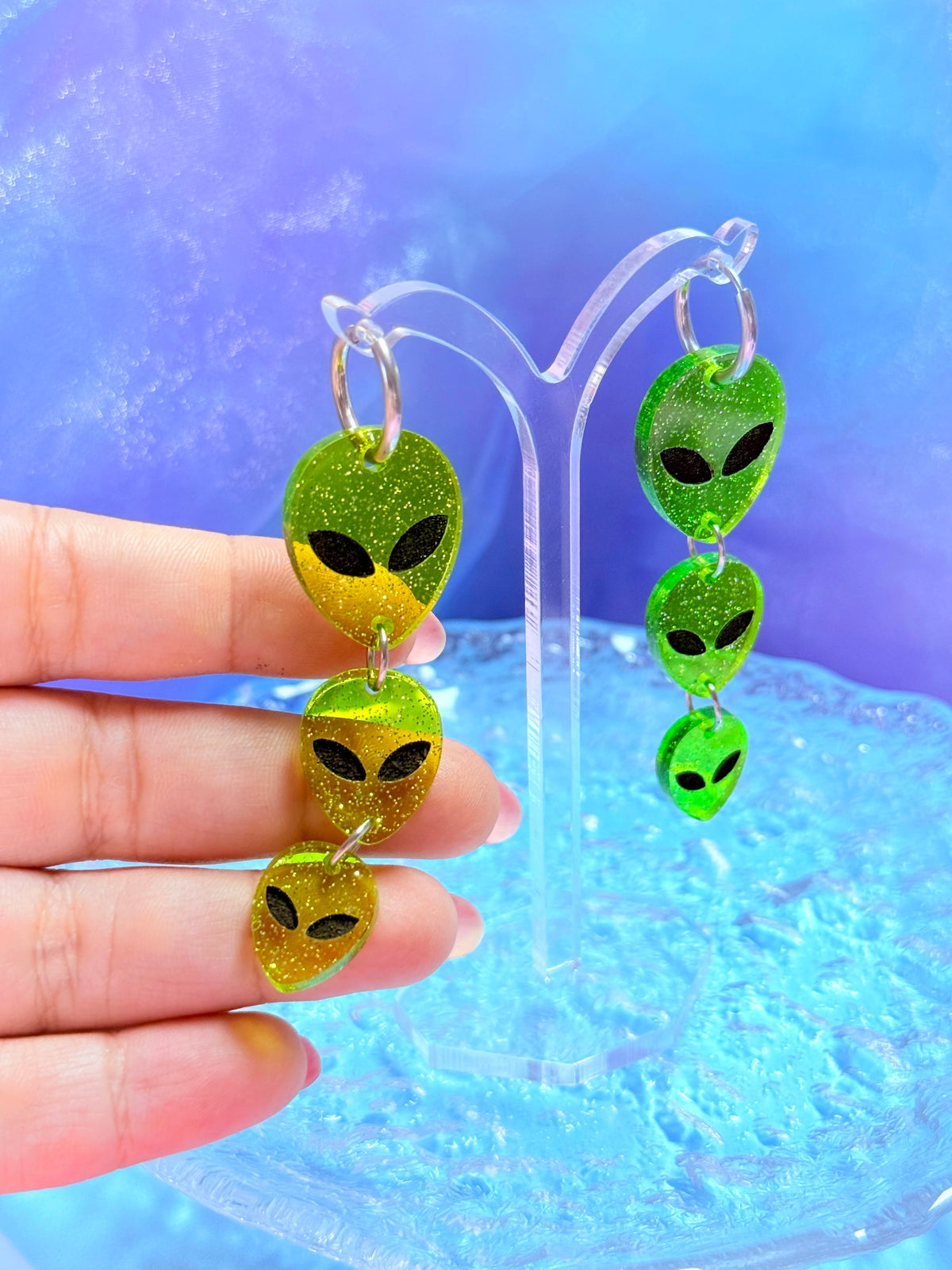 Jelly Alien Drops, Acrylic Earrings