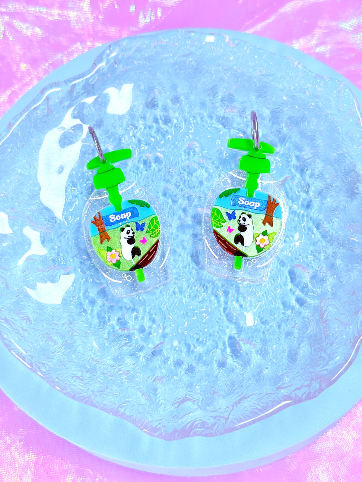 Nostalgic Panda Soap Earrings