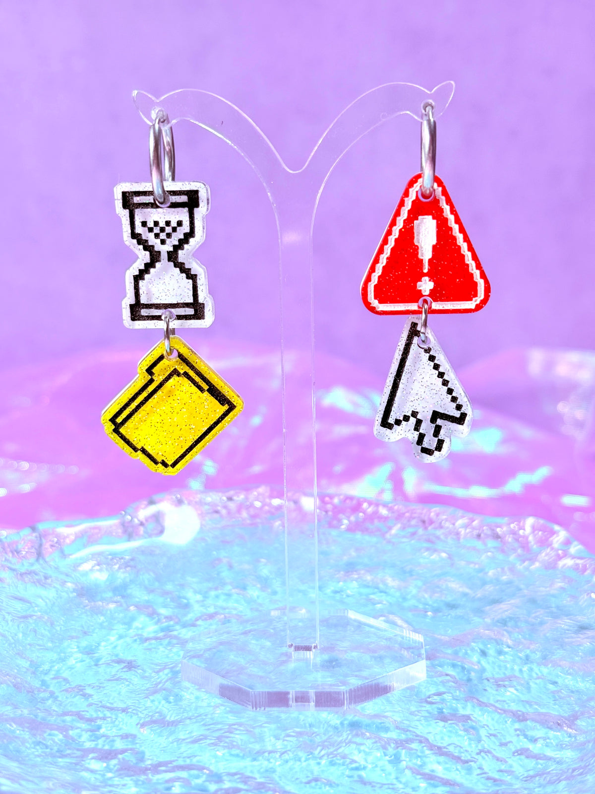 Y2K Computer Icon Dangles, Acrylic Earrings