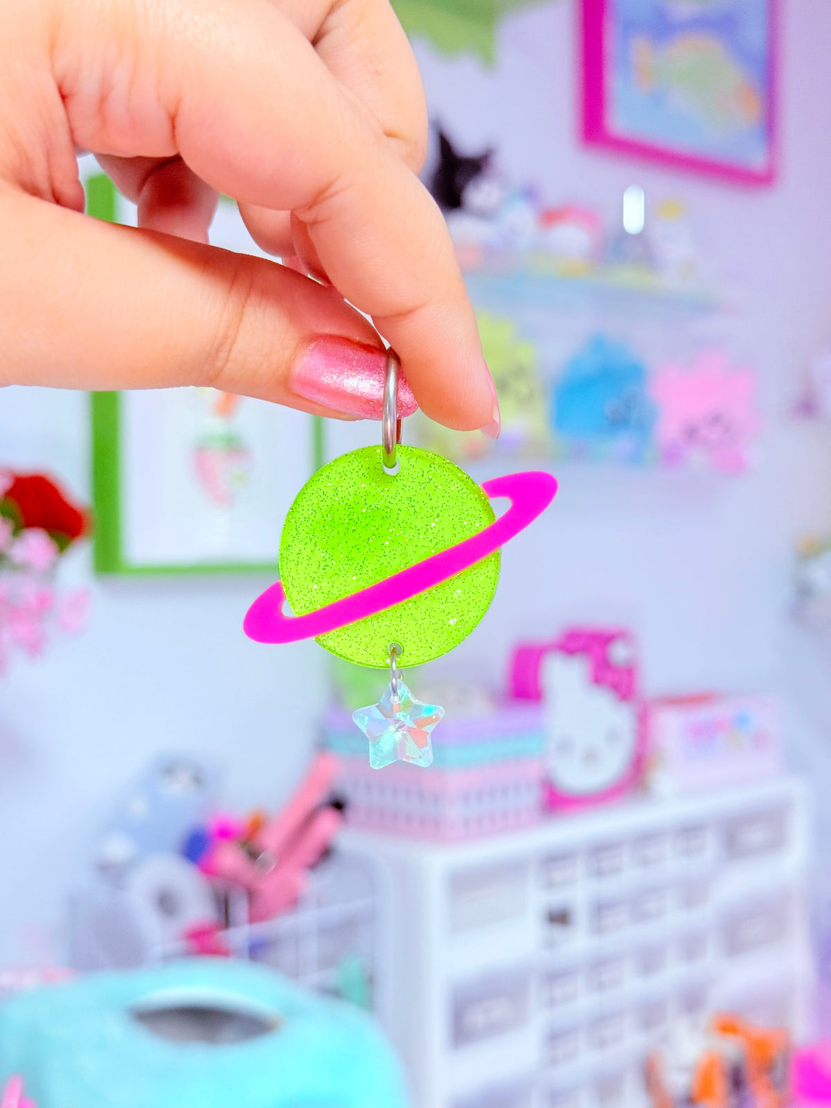 Funky Planet Acrylic Earrings, Mix and Match