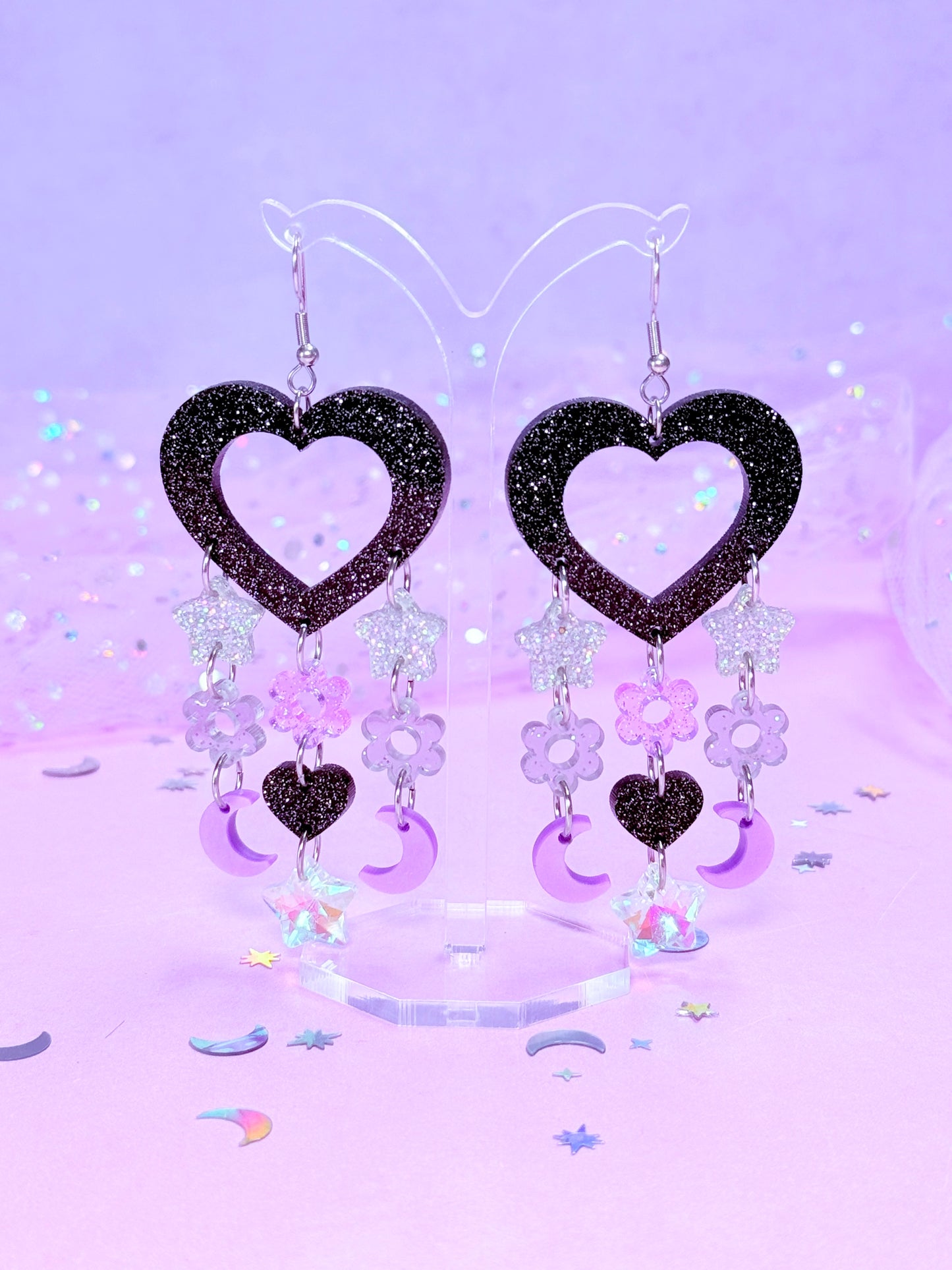 Y2K Candy Drops, Acrylic Earrings (Punky Purple)
