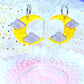 Jelly Moons (cloudy gray), Acrylic Earrings