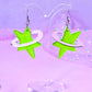 Y2K Cosmic Star Acrylic Earrings (Green)