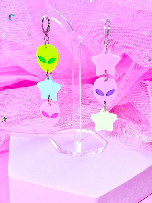 Pastel Celestial Stacks, Acrylic Earrings