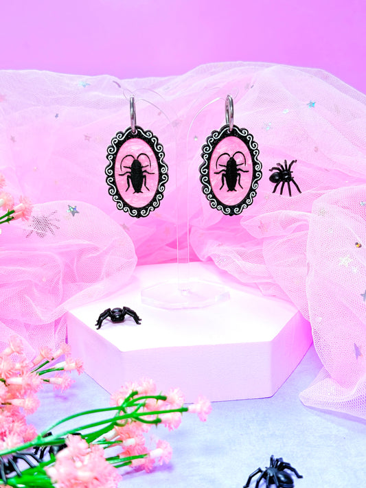 Cutesy Cockroach Acrylic Earrings (Gothic)
