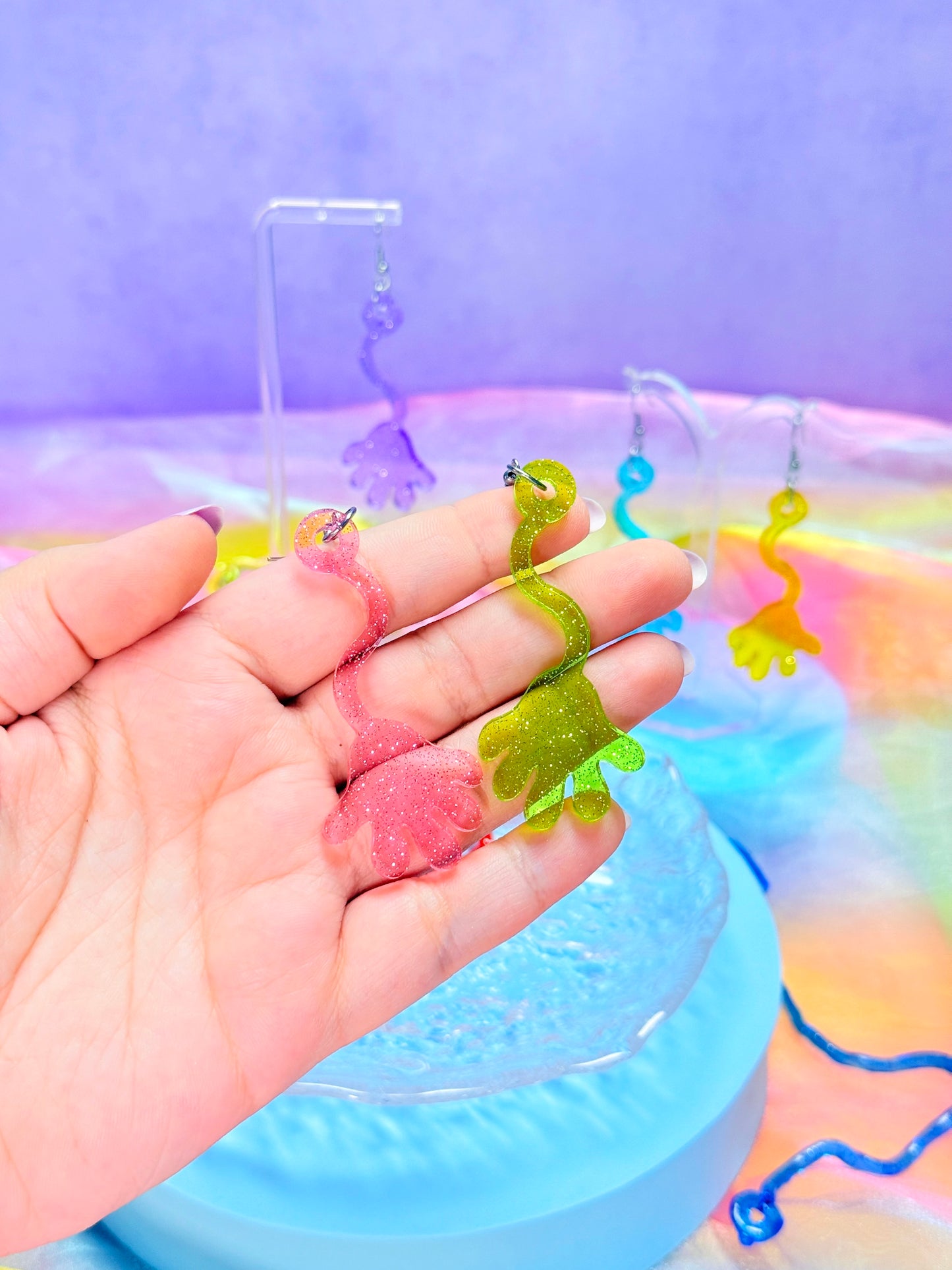Nostalgic Sticky Hand Acrylic Earrings (Big)
