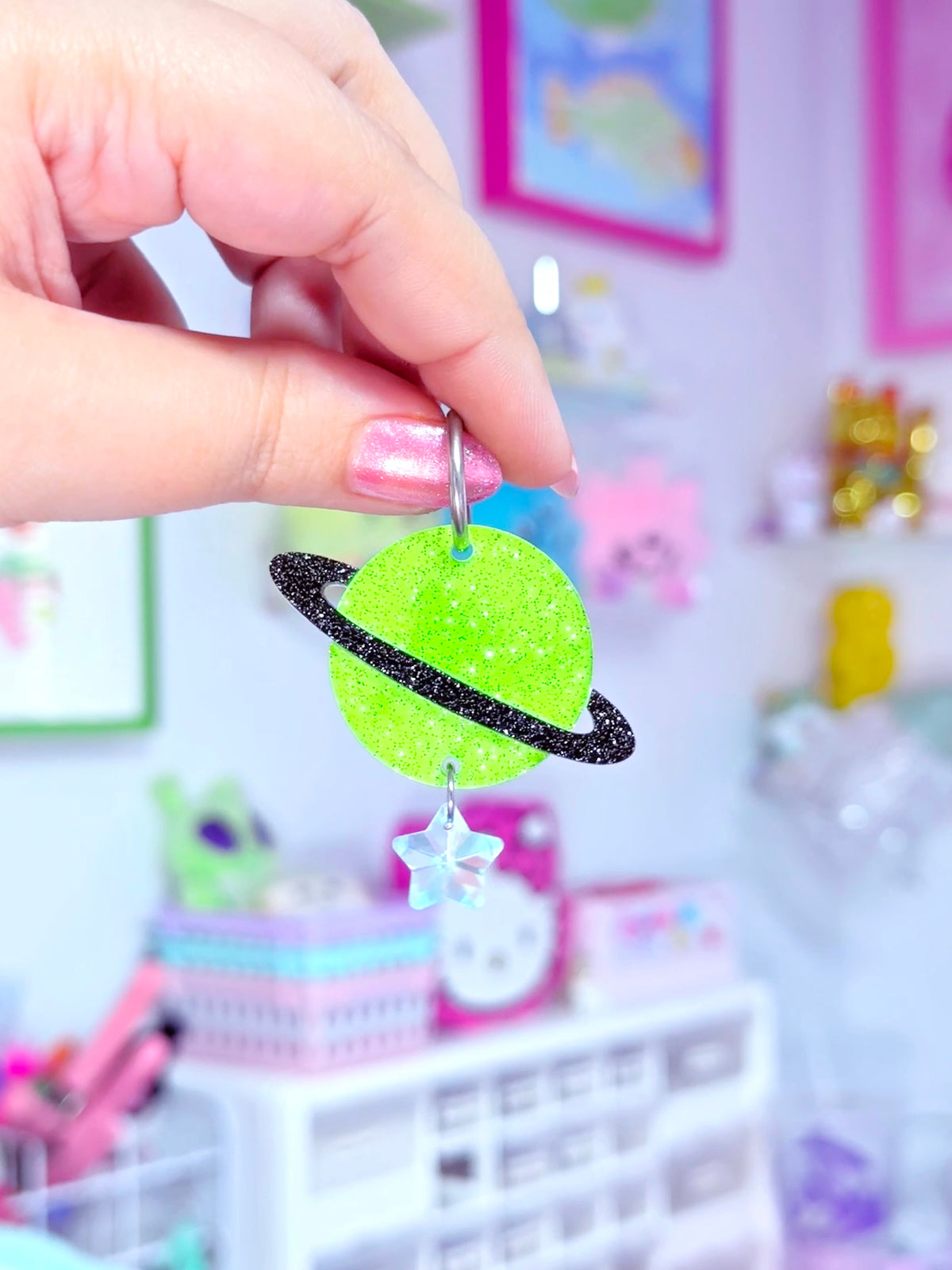 Funky Planet Acrylic Earrings, Mix and Match