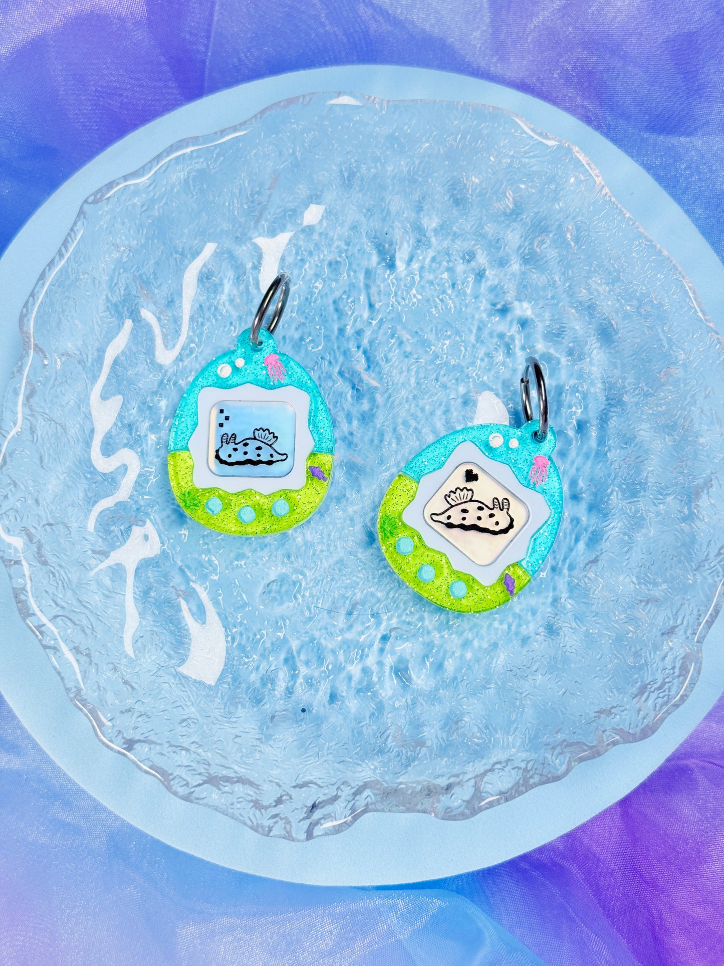 Virtual Pet Sea Slug Acrylic Earrings