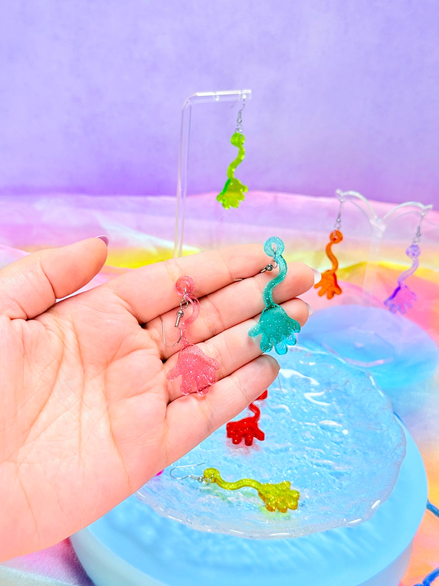 Nostalgic Sticky Hand Acrylic Earrings