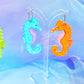 Funky Seahorse Acrylic Earrings, Mix and Match