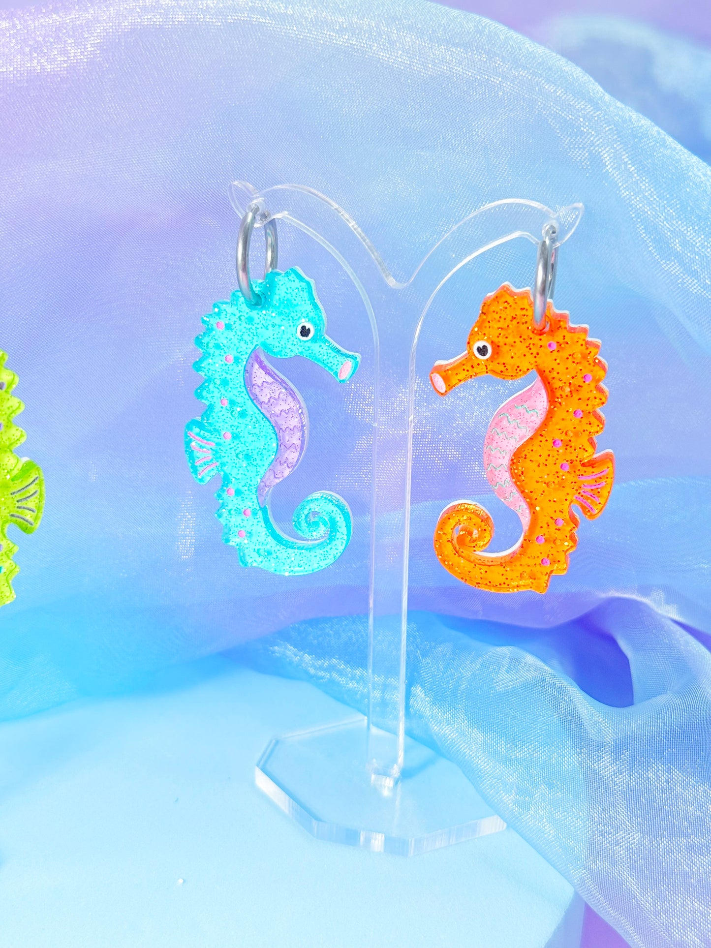 Funky Seahorse Acrylic Earrings, Mix and Match