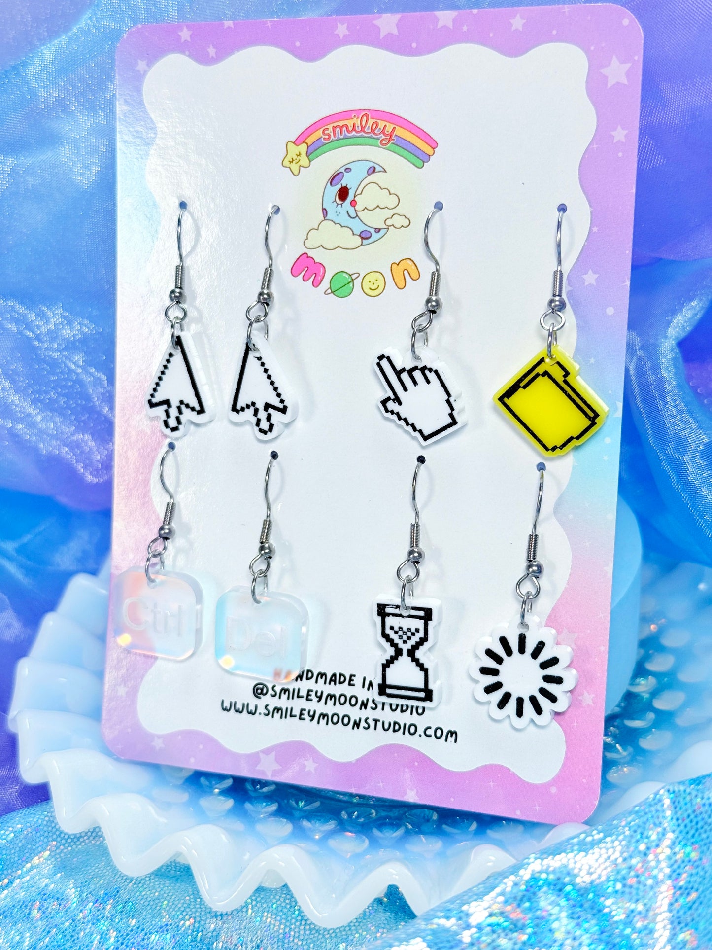 Nostalgic Computer Acrylic Earrings, Mini Pack