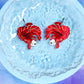 Betta Fish Acrylic Earrings (Red Pearl)