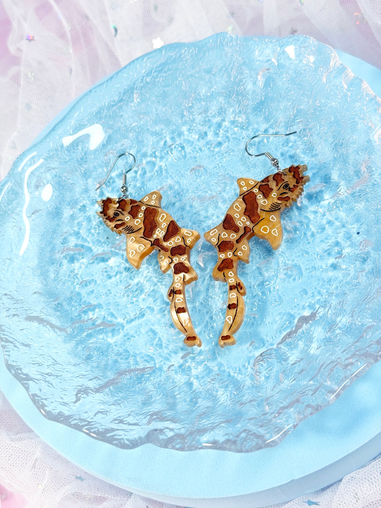Wobbegong Shark Acrylic Earrings