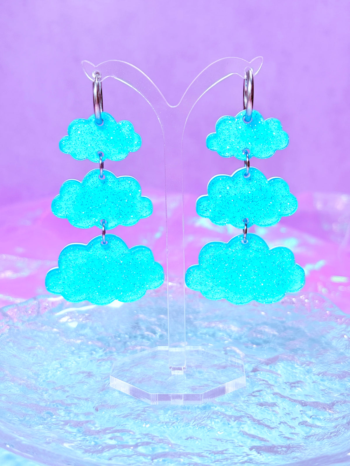 Jelly Cloud Acrylic Earrings (Blue)