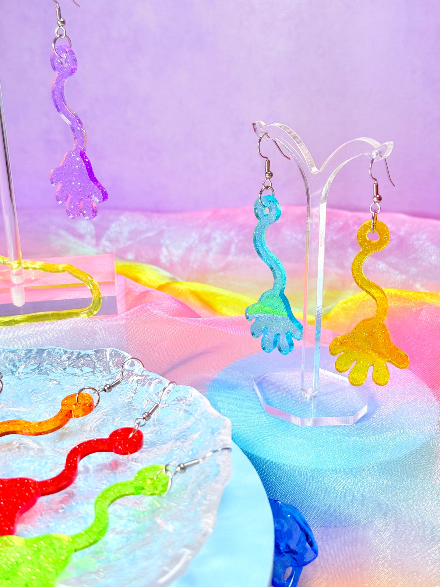 Nostalgic Sticky Hand Acrylic Earrings (Big)