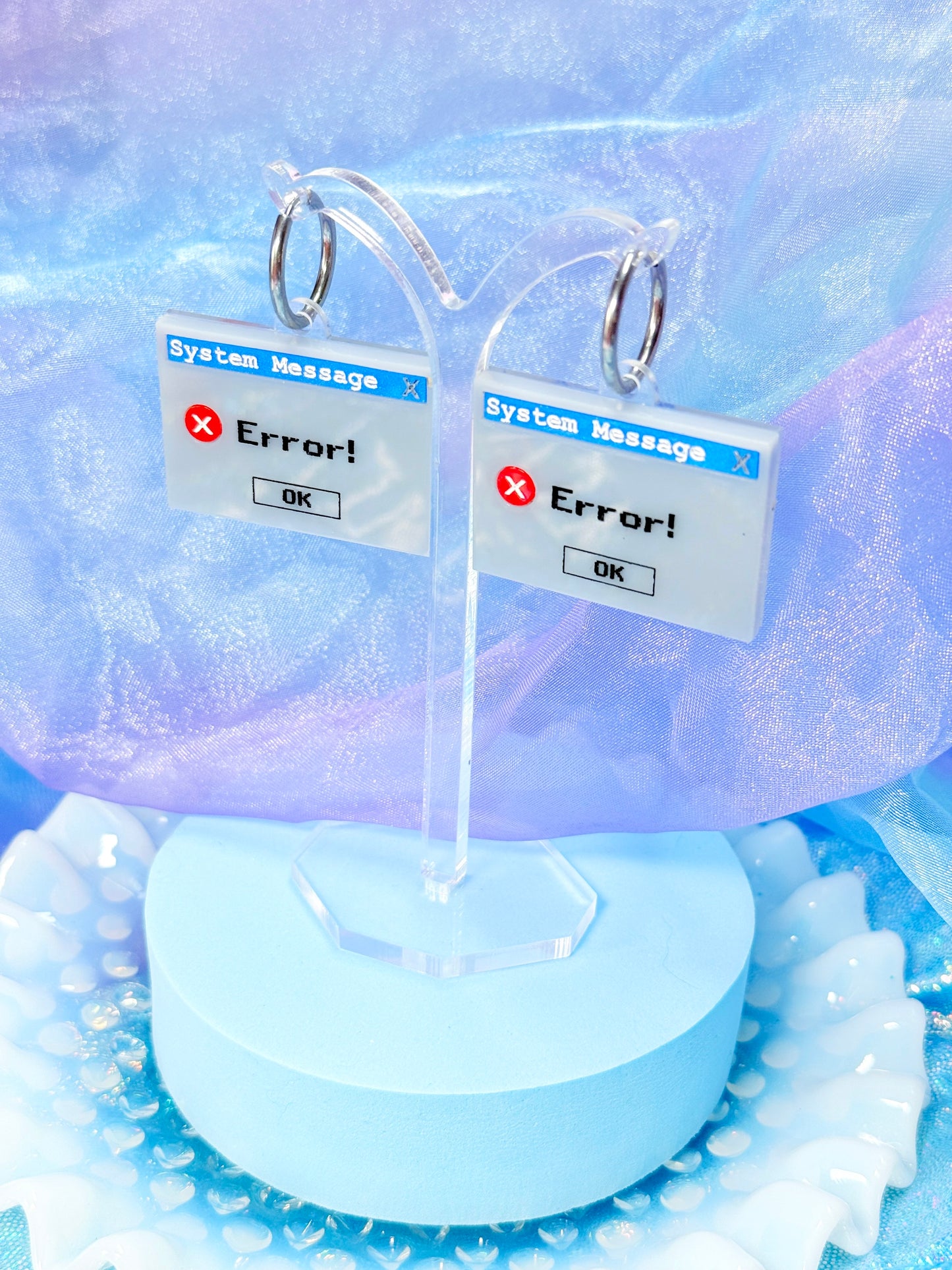 Error! Nostalgic Computer Earrings, Acrylic Earrings