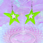 Y2K Spiky Star Acrylic Earrings (Green)