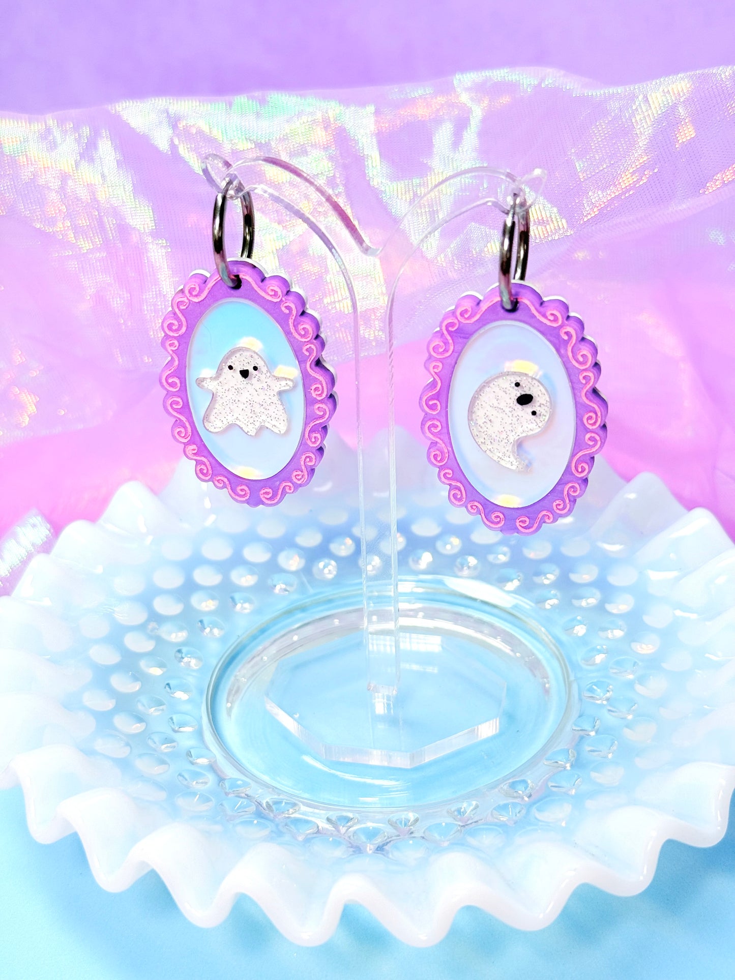 Ghostly Mirror Acrylic Earrings