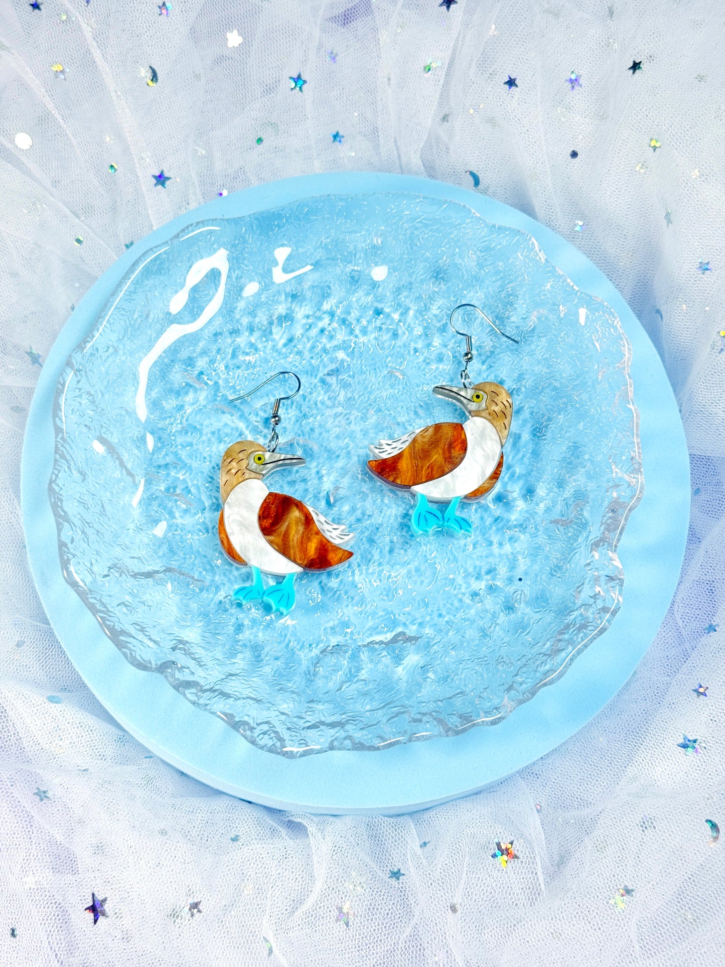 Blue Footed Booby Acrylic Earring