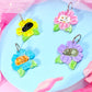 Purrfect Petals, Kitty Acrylic Earrings
