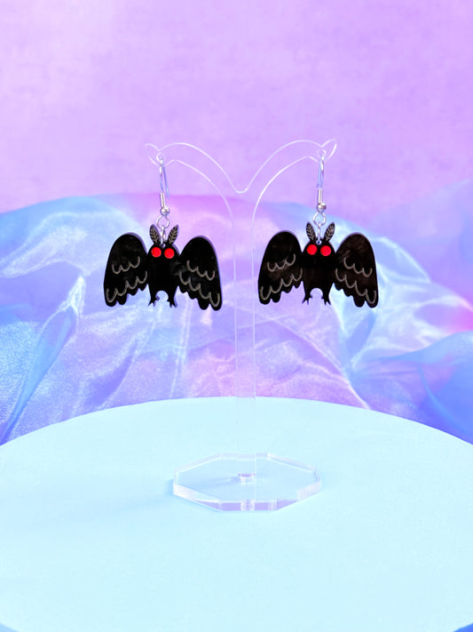 Mothman Acrylic Earrings (medium size)