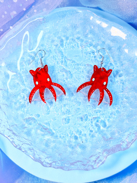 Vampire Squid Acrylic Earrings