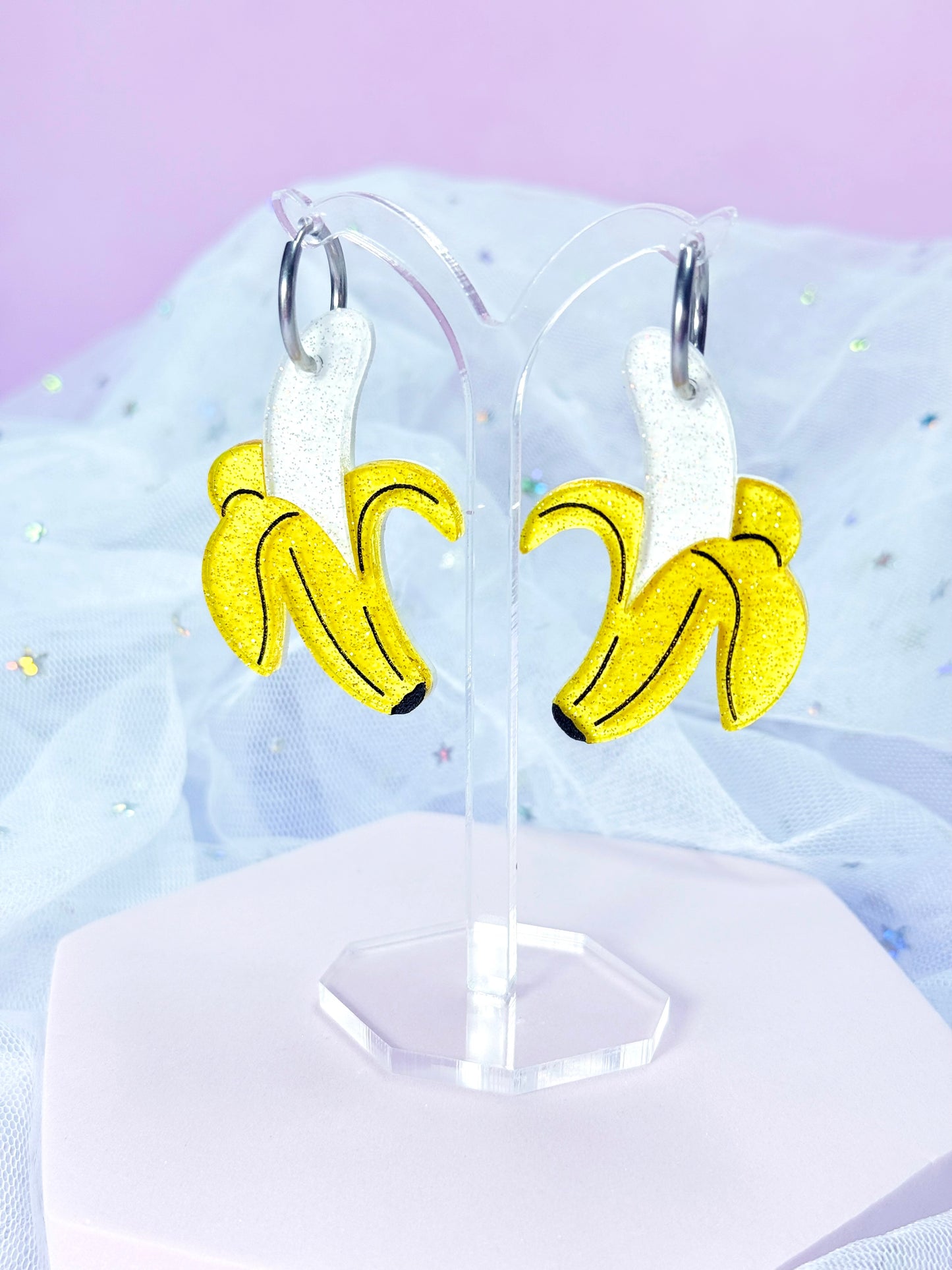 Jelly Banana Acrylic Earrings